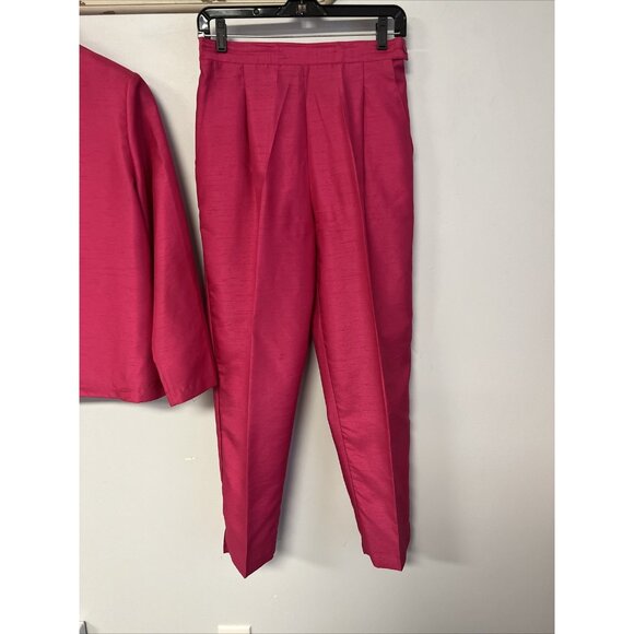 Peter Popovitch Satin 3 pc Suit Set Jacket, Top & Pants Pink & Orange Medium/Sma - Picture 8 of 16